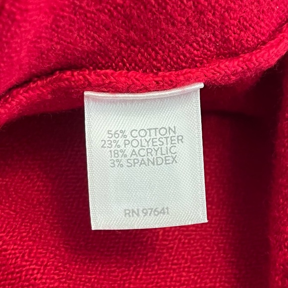 J. Jill Ribbed Pocket Crewneck Sweater Pullover Ruby Red Size Small Petite - Picture 9 of 10